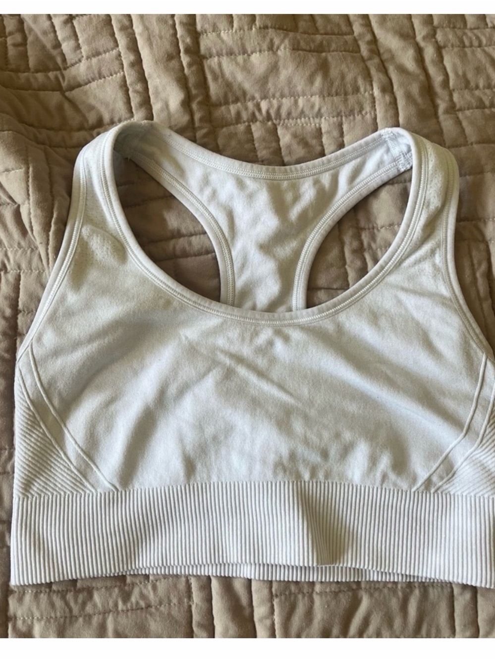 White Racerback Sports Bra